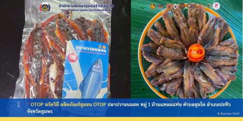 “OTOP นวัตวิถี ผลิตภัณฑ์ชุมชน OTOP หมู่ 1 บ้านแหลมแท่น ตำบลชุมโค อำเภอปะทิว จังหวัดชุมพร